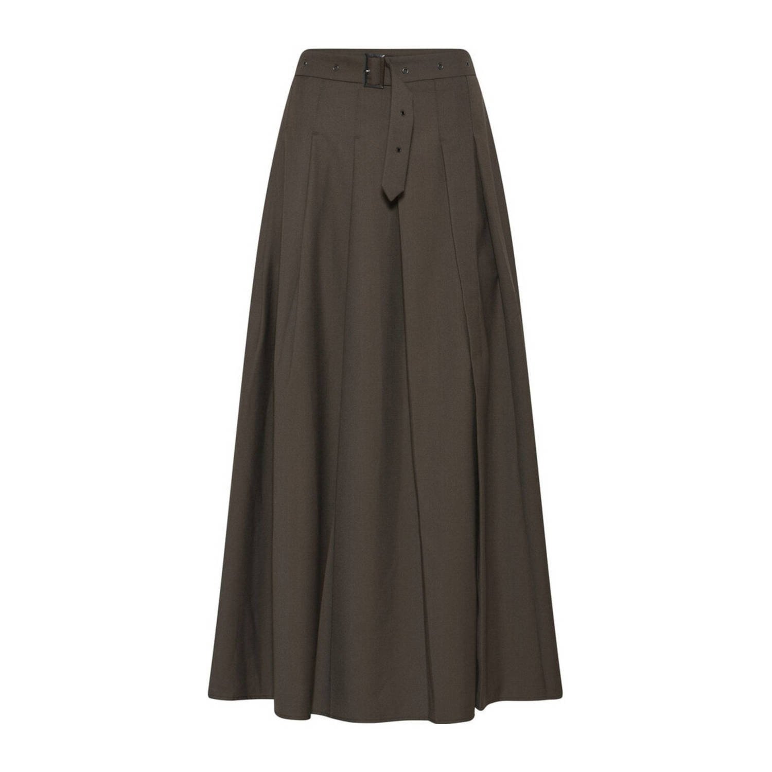 Bruuns Bazaar Donkere Beton Midi Rok met Riem Gray Dames