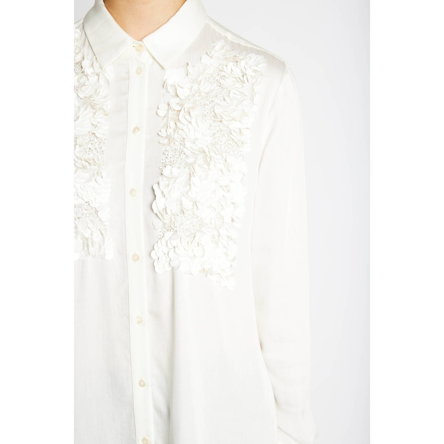 Bruuns Bazaar blouse wit met pailletten