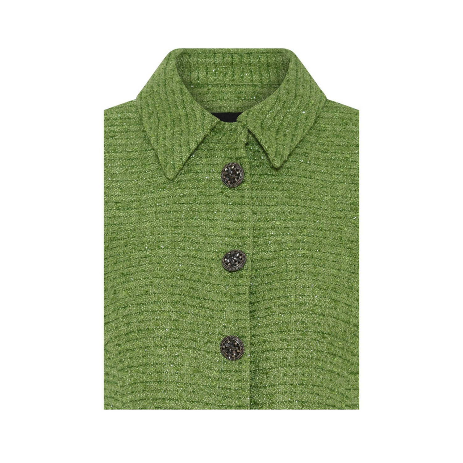 Bruuns Bazaar korte jurk met lurex groen