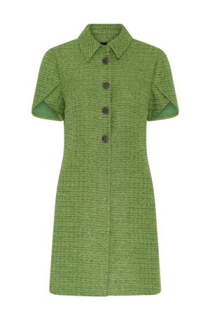 korte jurk met lurex groen