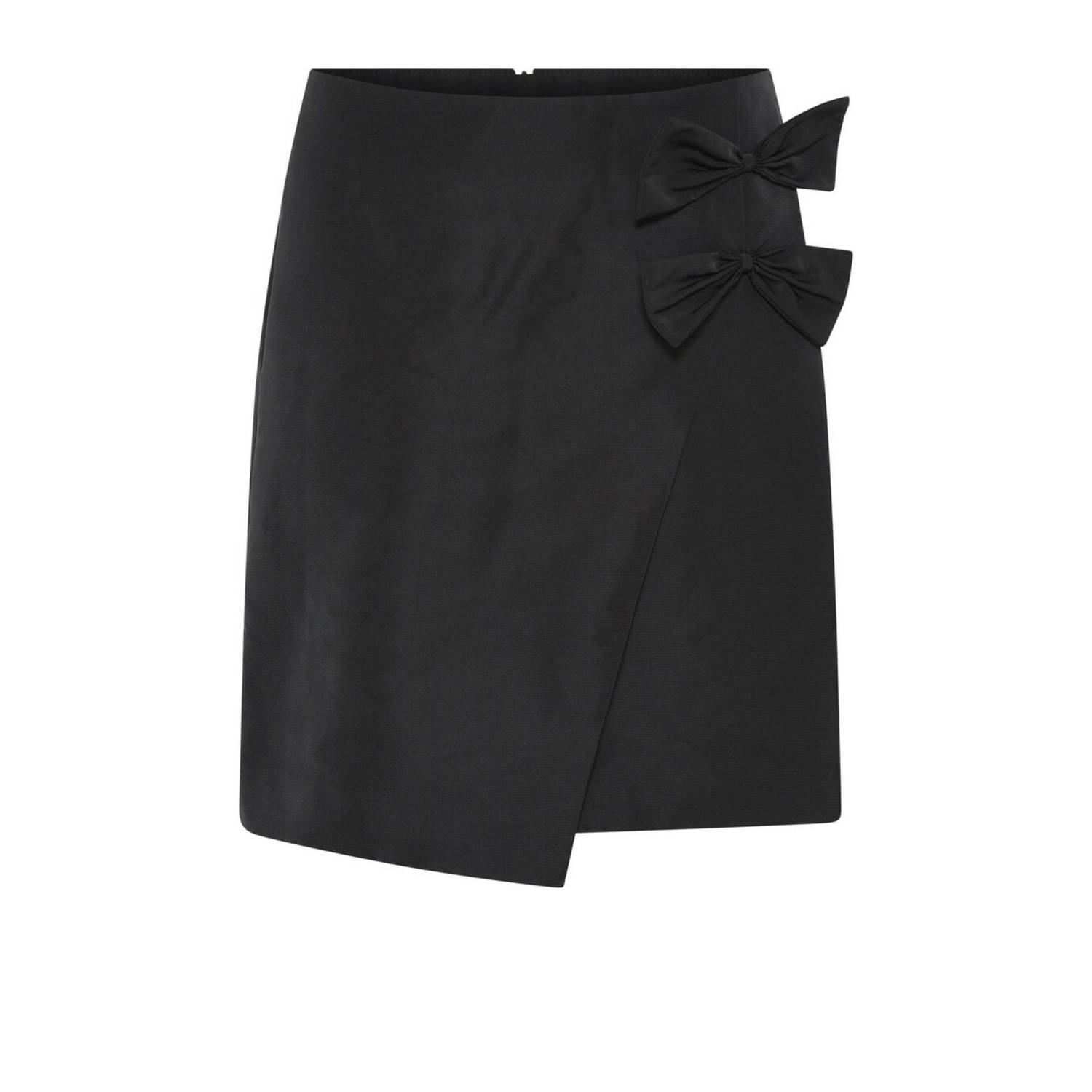 Bruuns Bazaar Minirok met zijdelingse strikjes Black Dames