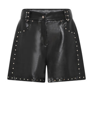 straight high waist casual short zwart