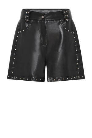 straight high waist casual short zwart