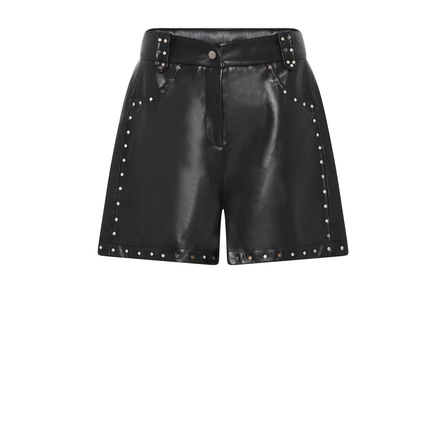 Bruuns Bazaar straight high waist casual short zwart