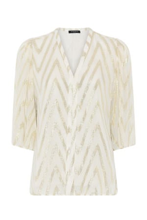 blousetop beige met lurex