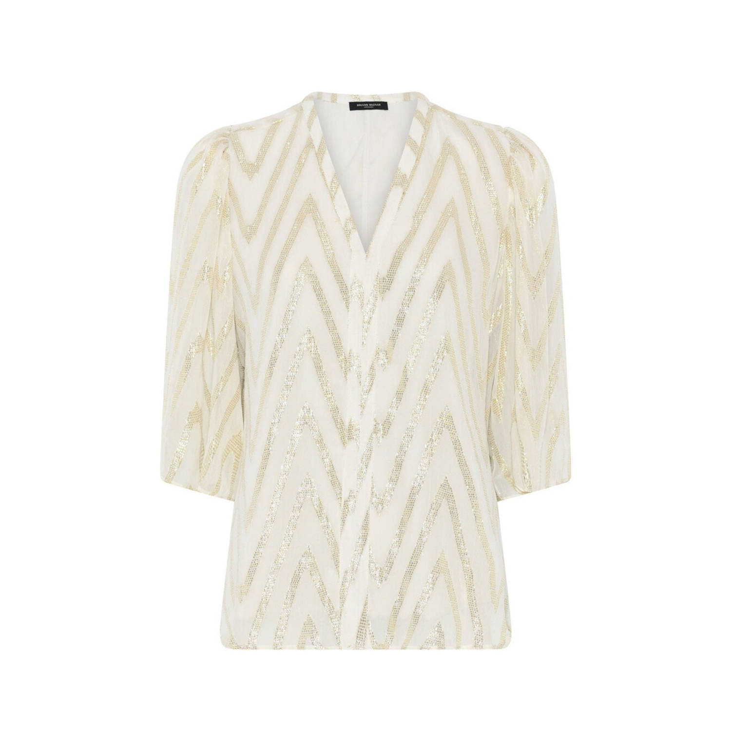 Bruuns Bazaar blousetop beige met lurex
