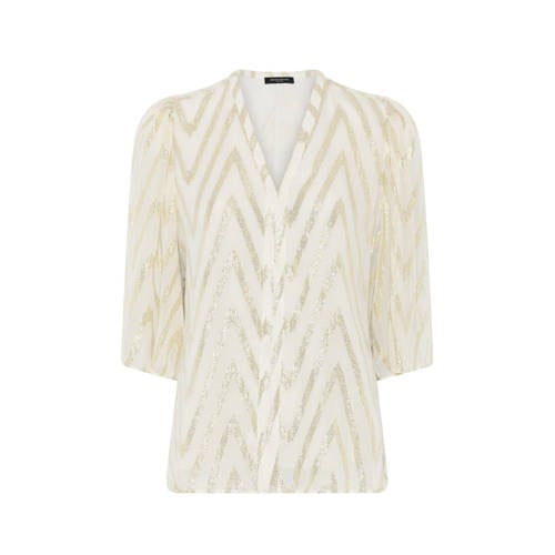 Bruuns Bazaar blousetop beige met lurex afbeelding