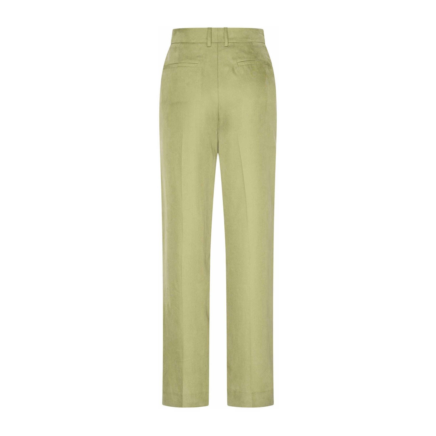 Claudia Sträter straight high waist pantalon groen