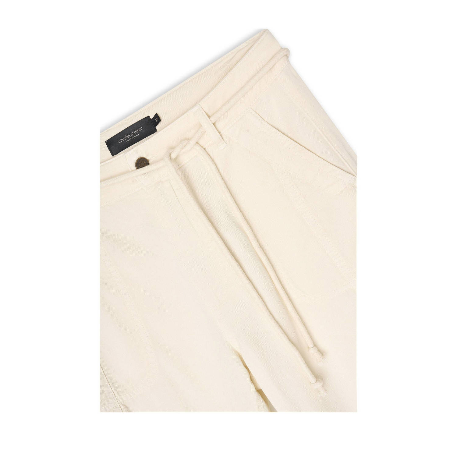 Claudia Sträter tapered high waist broek ecru