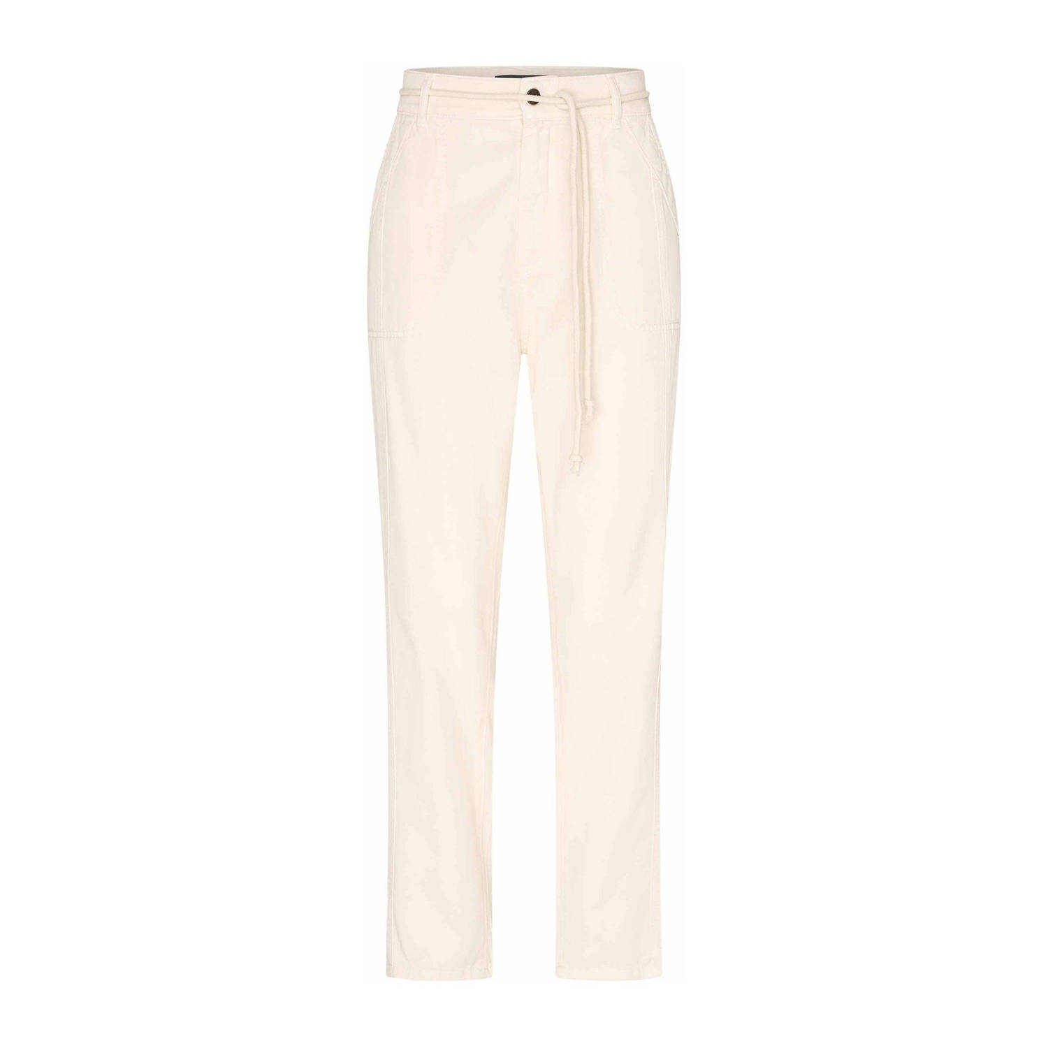 Claudia Sträter tapered high waist broek ecru