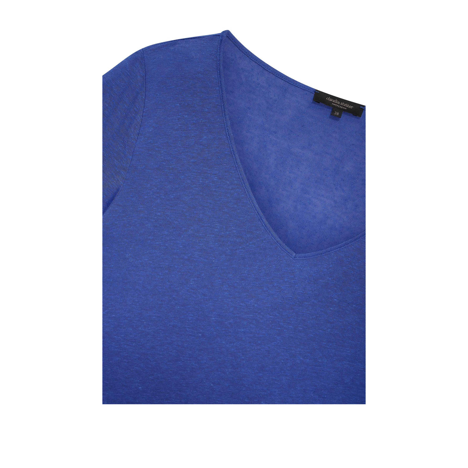 Claudia Sträter top blauw gebreid