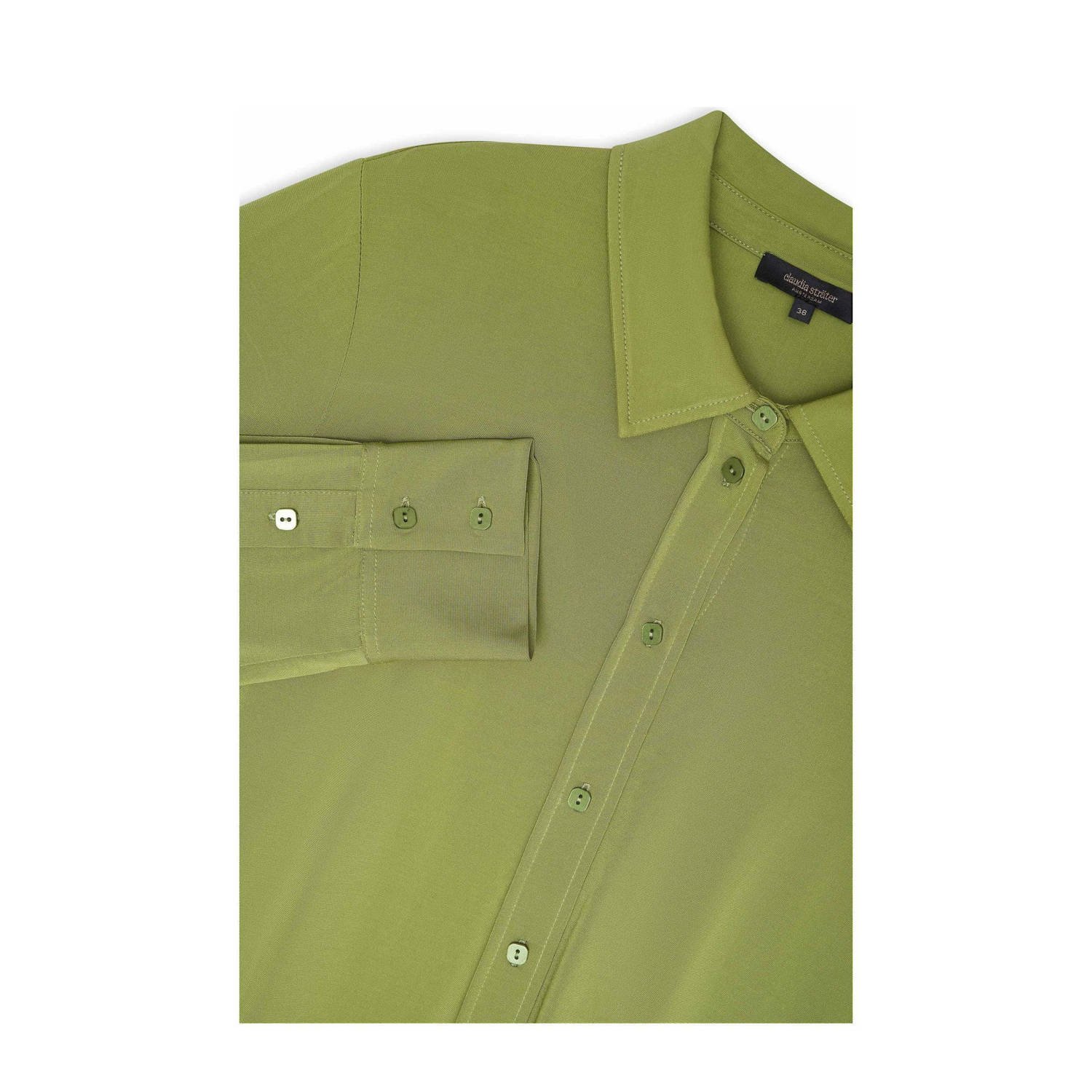 Claudia Sträter blouse groen fijn gebreid