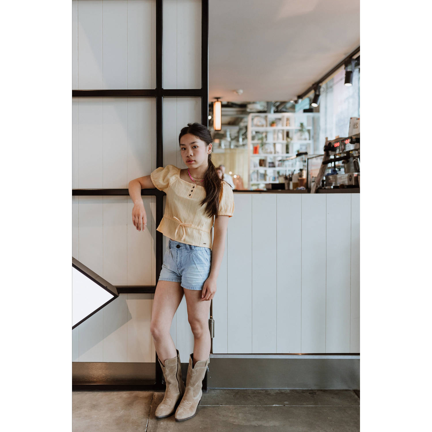 No Way Monday denim short medium blue denim