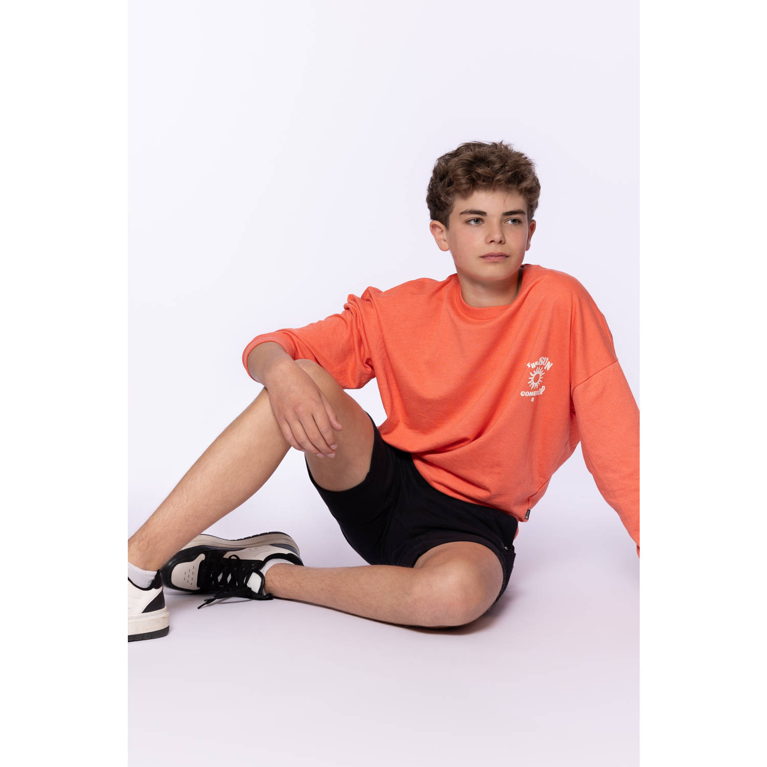 No Way Monday sweater rood rib gebreid