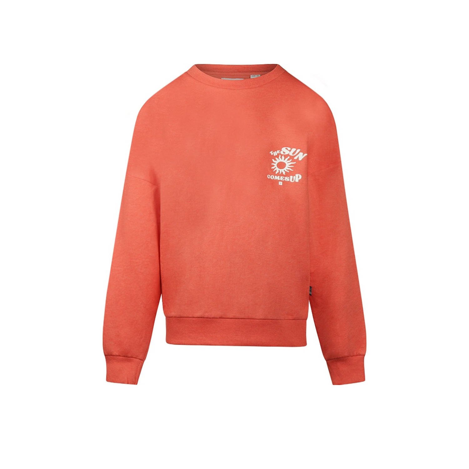 No Way Monday sweater rood rib gebreid