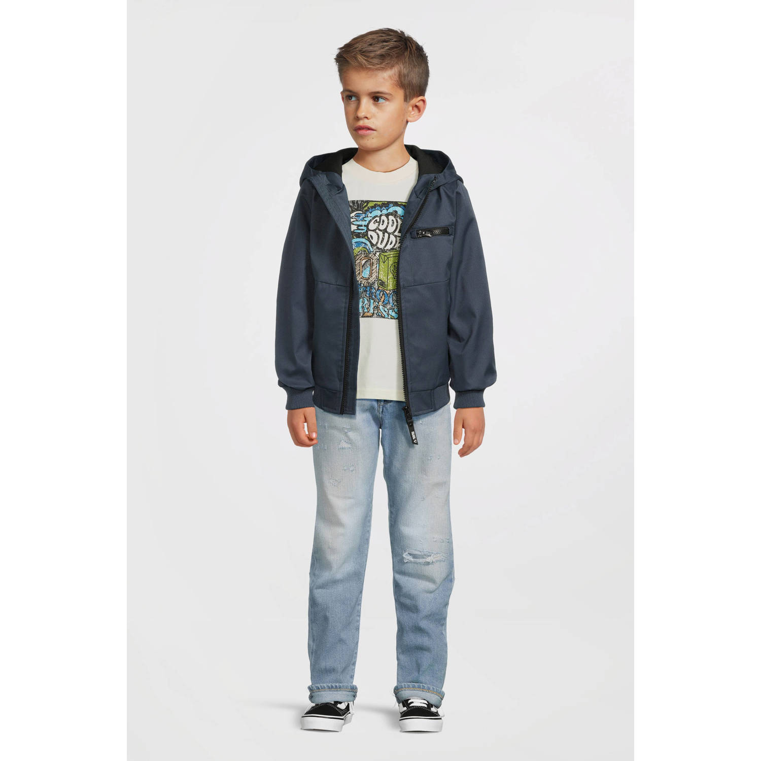 No Way Monday softshell jas grijsblauw