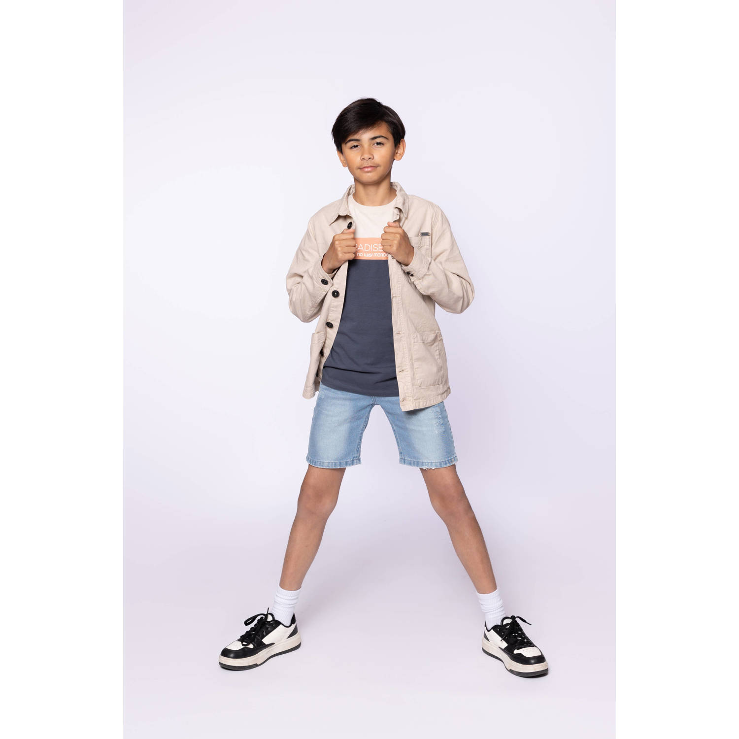 No Way Monday overhemd beige
