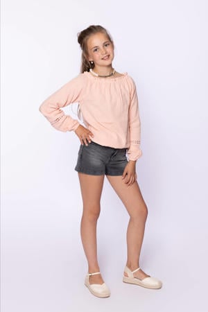 blouse lichtroze broderie