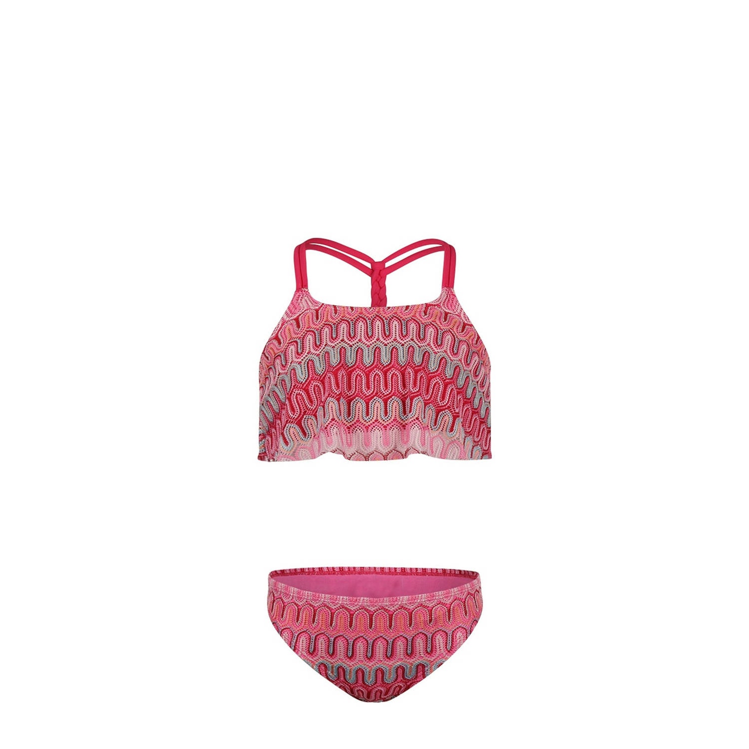 No Way Monday halter bikini roze lichtroze lichtblauw