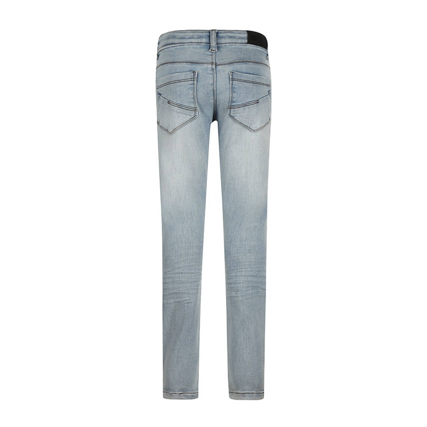 No Way Monday waist slim fit jeans light blue denim