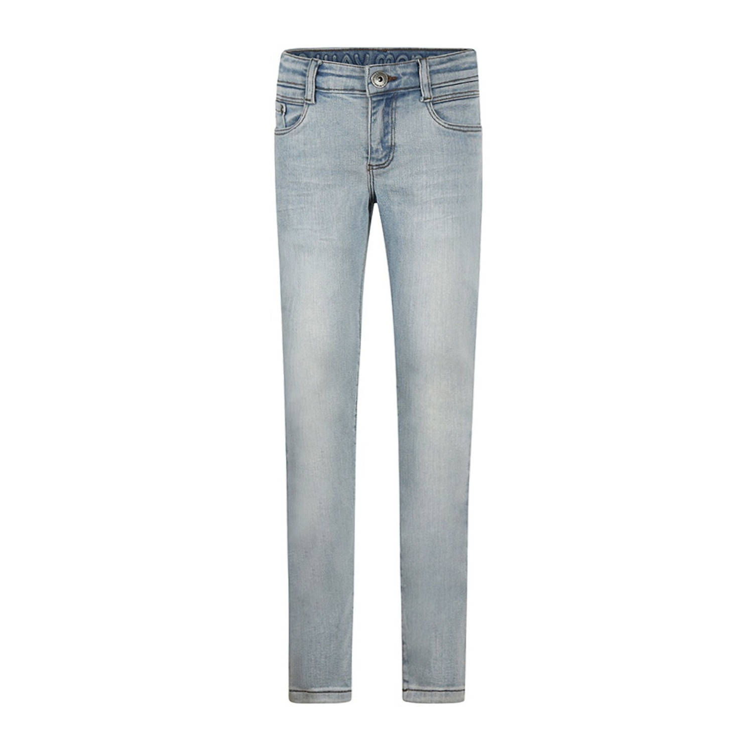 No Way Monday waist slim fit jeans light blue denim