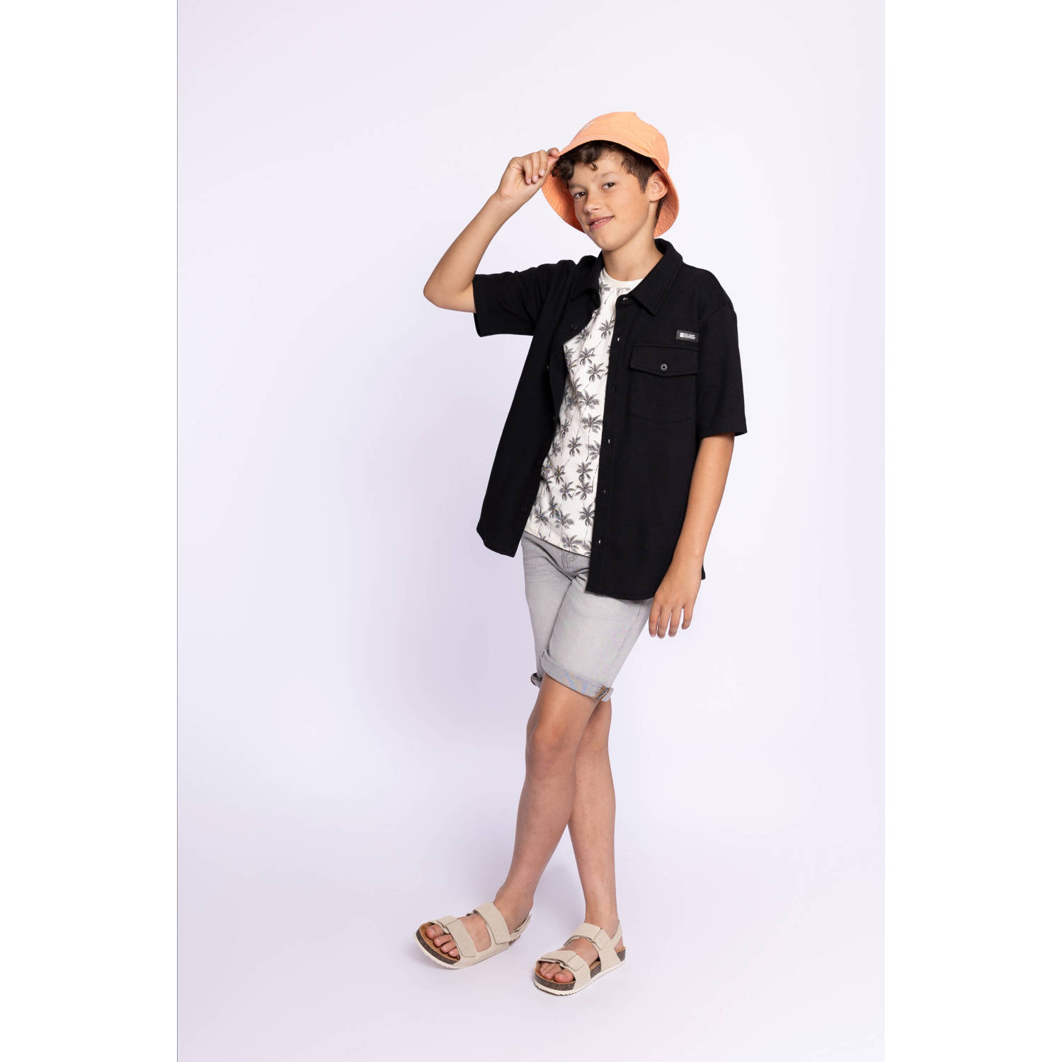 No Way Monday denim short grey denim