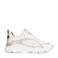 Manfield chunky leren sneakers wit/beige