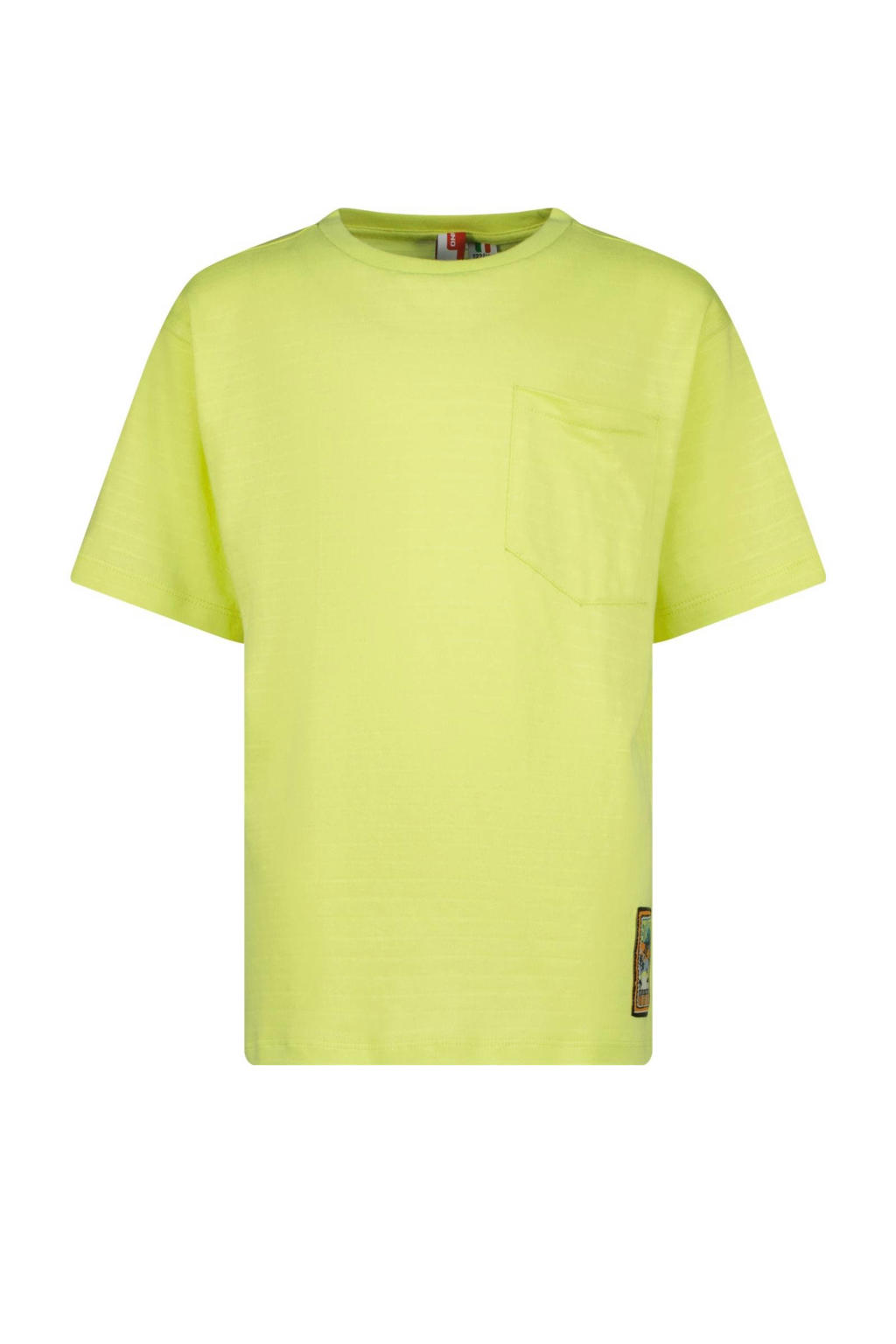 Limegroene jongens Vingino T-shirt groen van katoen met effen en korte mouwen