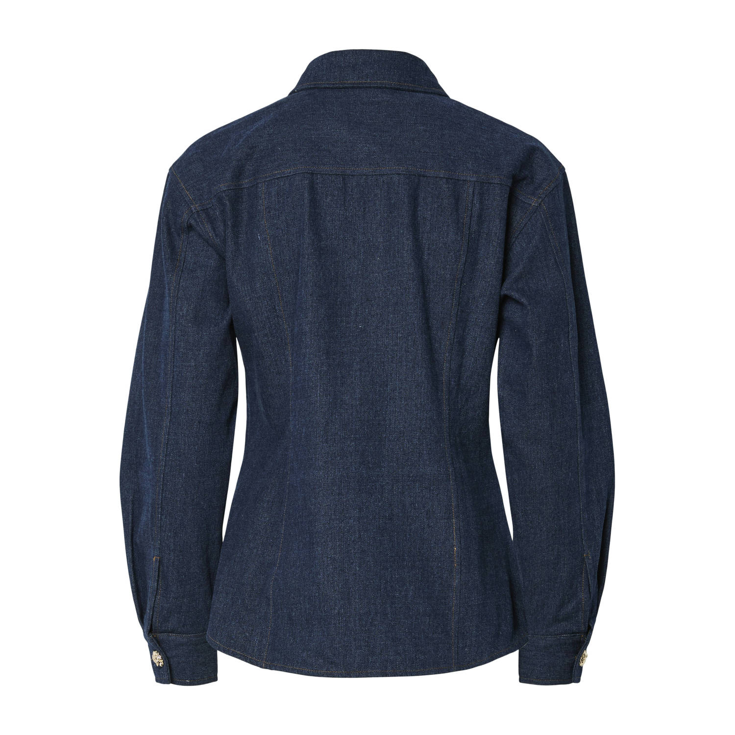 PIECES blouse dark blue denim