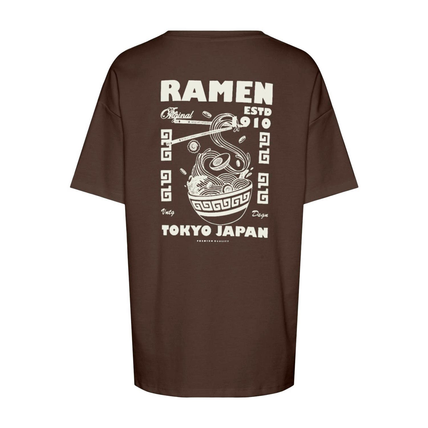 PIECES T-shirt bruin