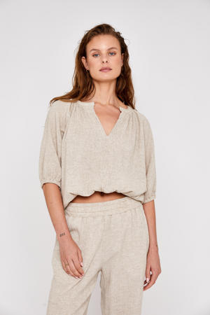 linnen blouse zand