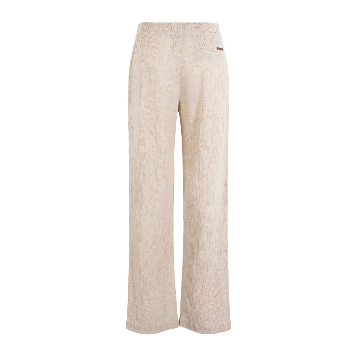 Moscow linnen wide leg regular waist casual broek zand