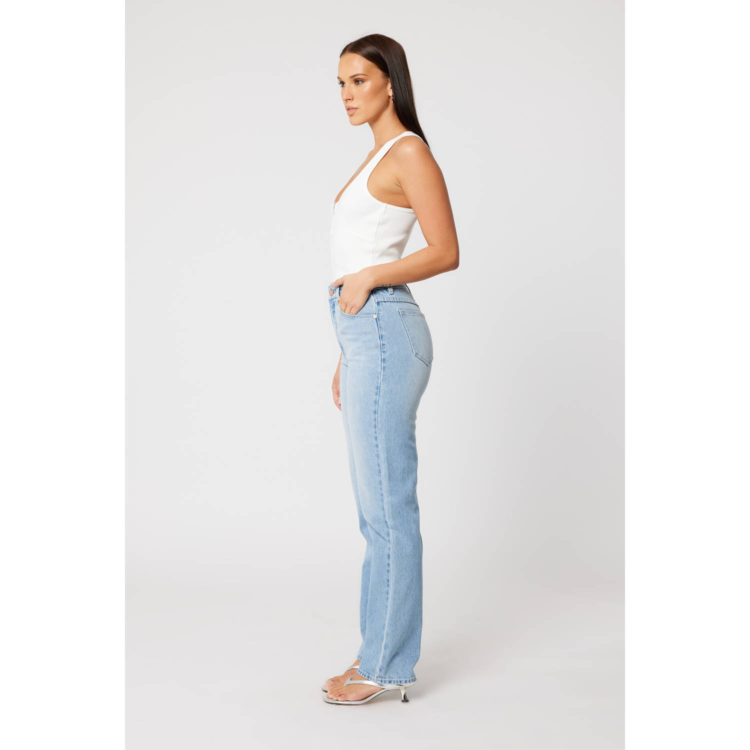 Abrand Jeans high waist light blue denim