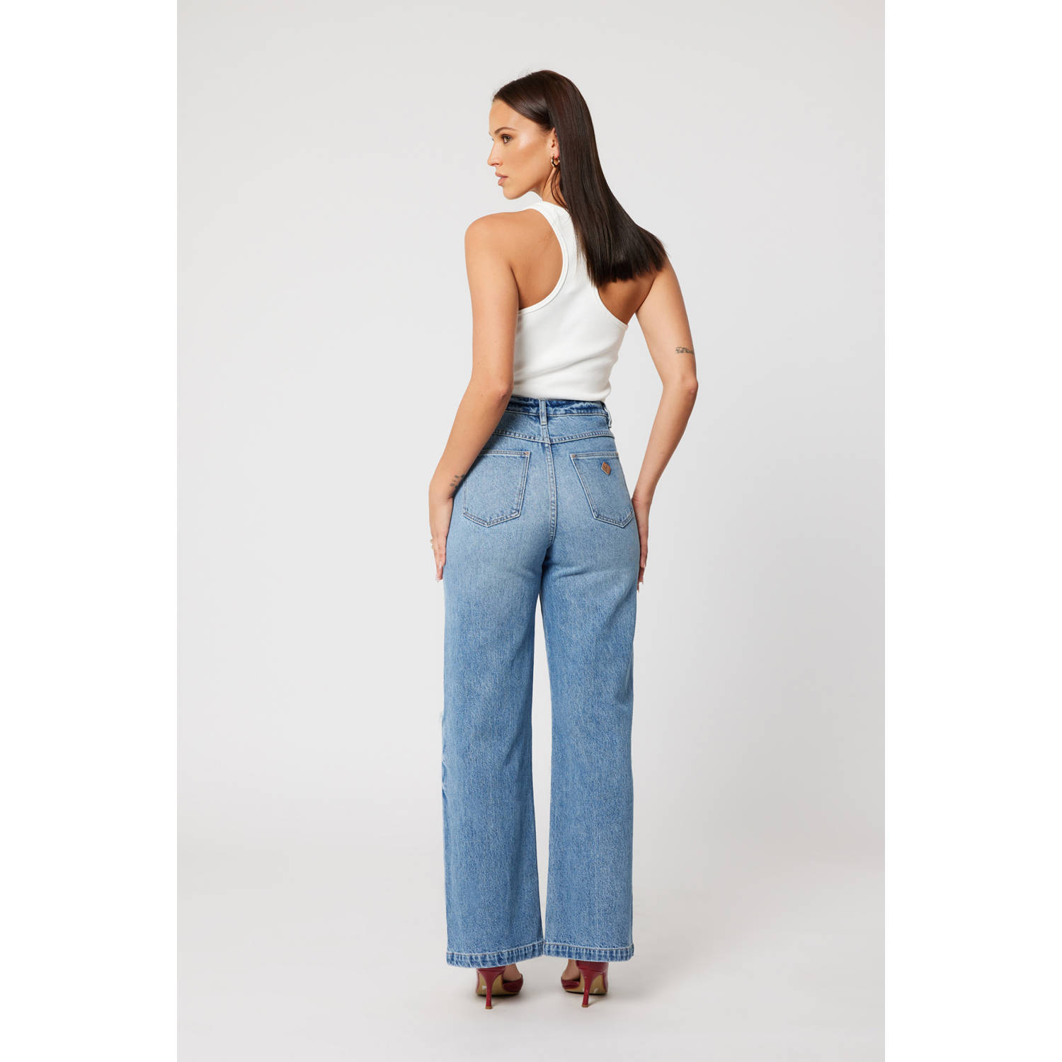 Abrand Jeans high waist wide leg jeans light blue denim
