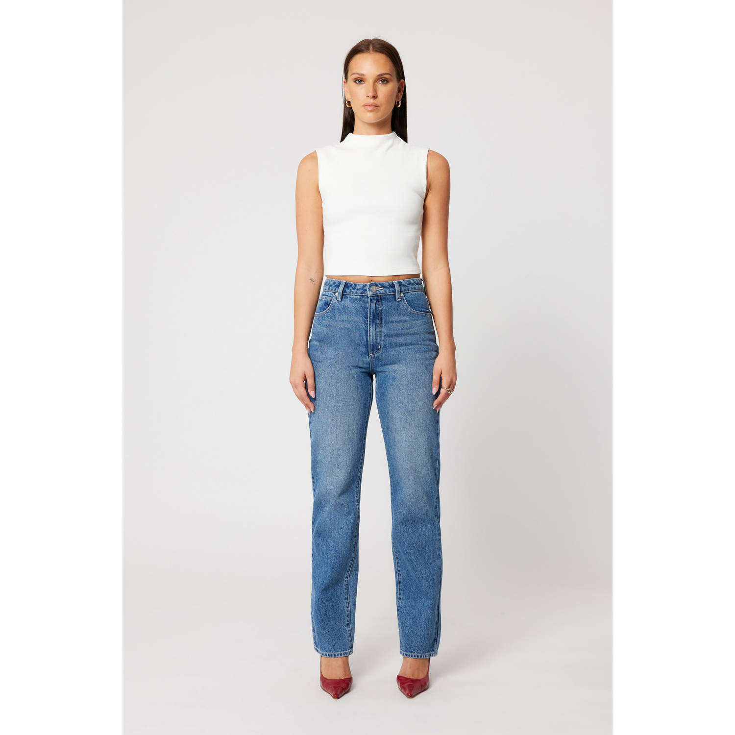 ABRAND JEANS Dames Jeans High Straight Kim Blauw