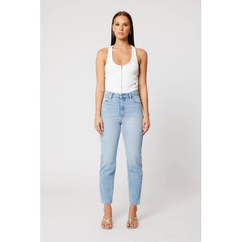 Abrand Jeans high waist slim fit jeans light blue denim afbeelding