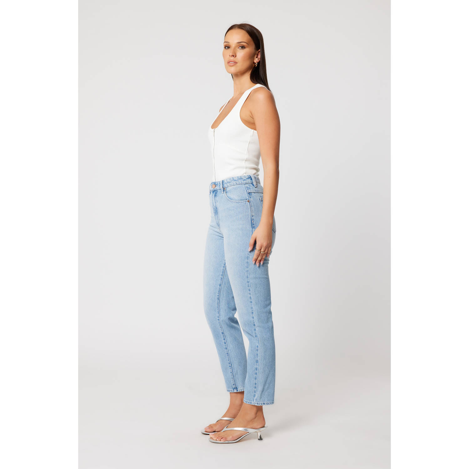Abrand Jeans high waist slim fit jeans light blue denim