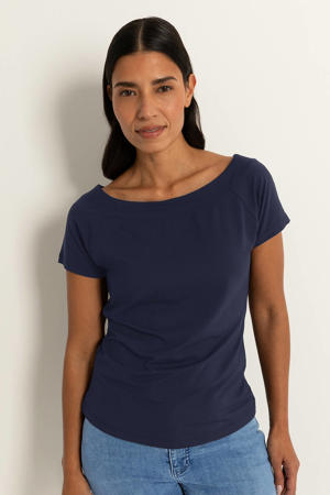 top donkerblauw gebreid