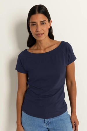 top donkerblauw gebreid