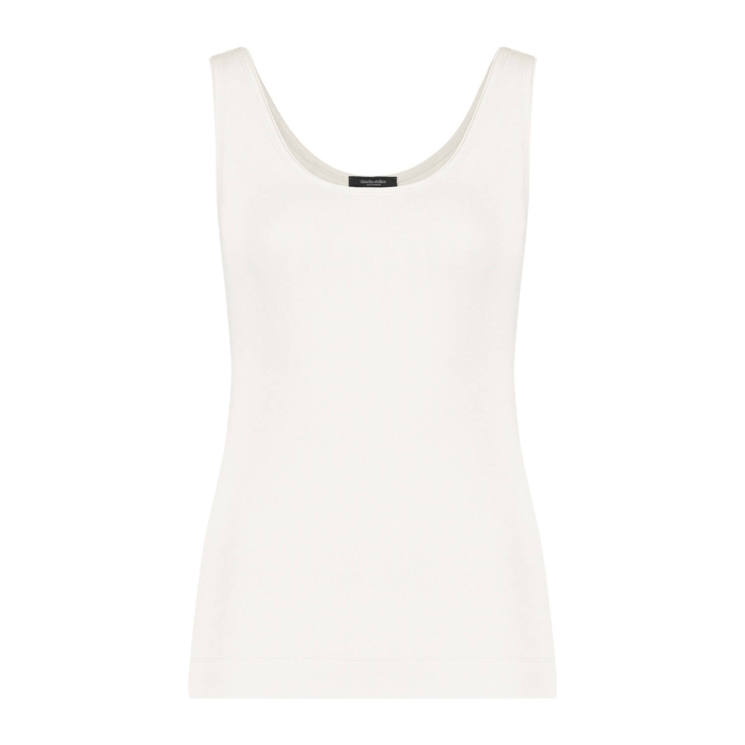 Claudia Sträter jersey singlet ecru gebreid