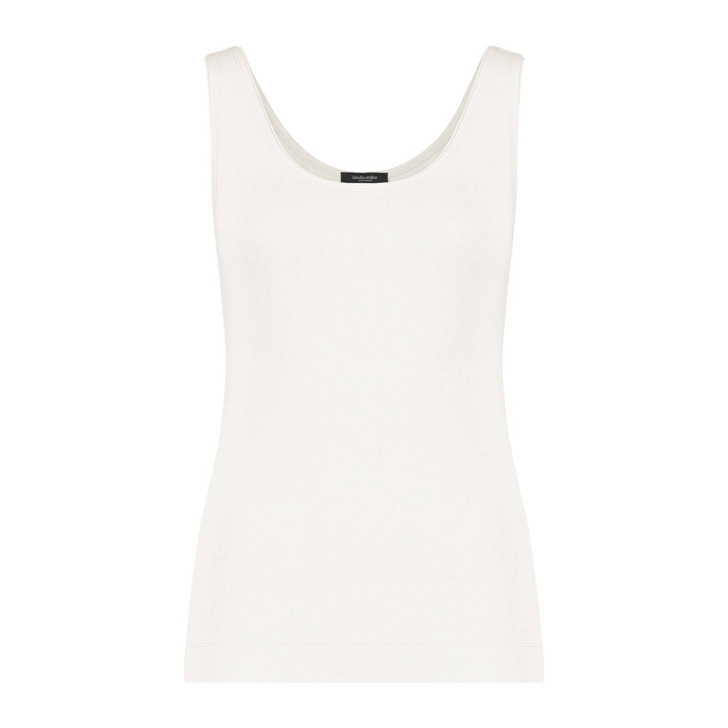 Claudia Sträter jersey singlet ecru gebreid