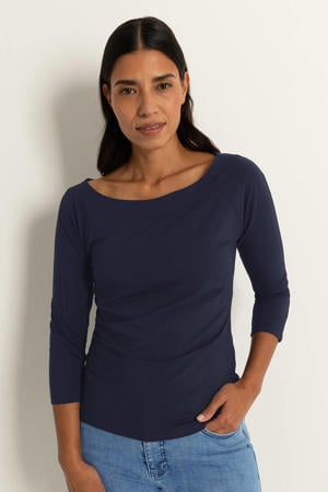 top donkerblauw gebreid