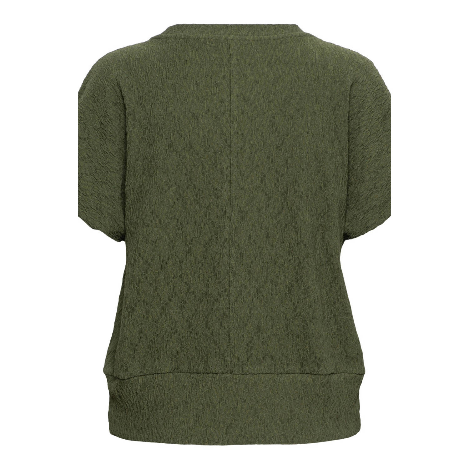 &Co Woman top olijfgroen fijn gebreid