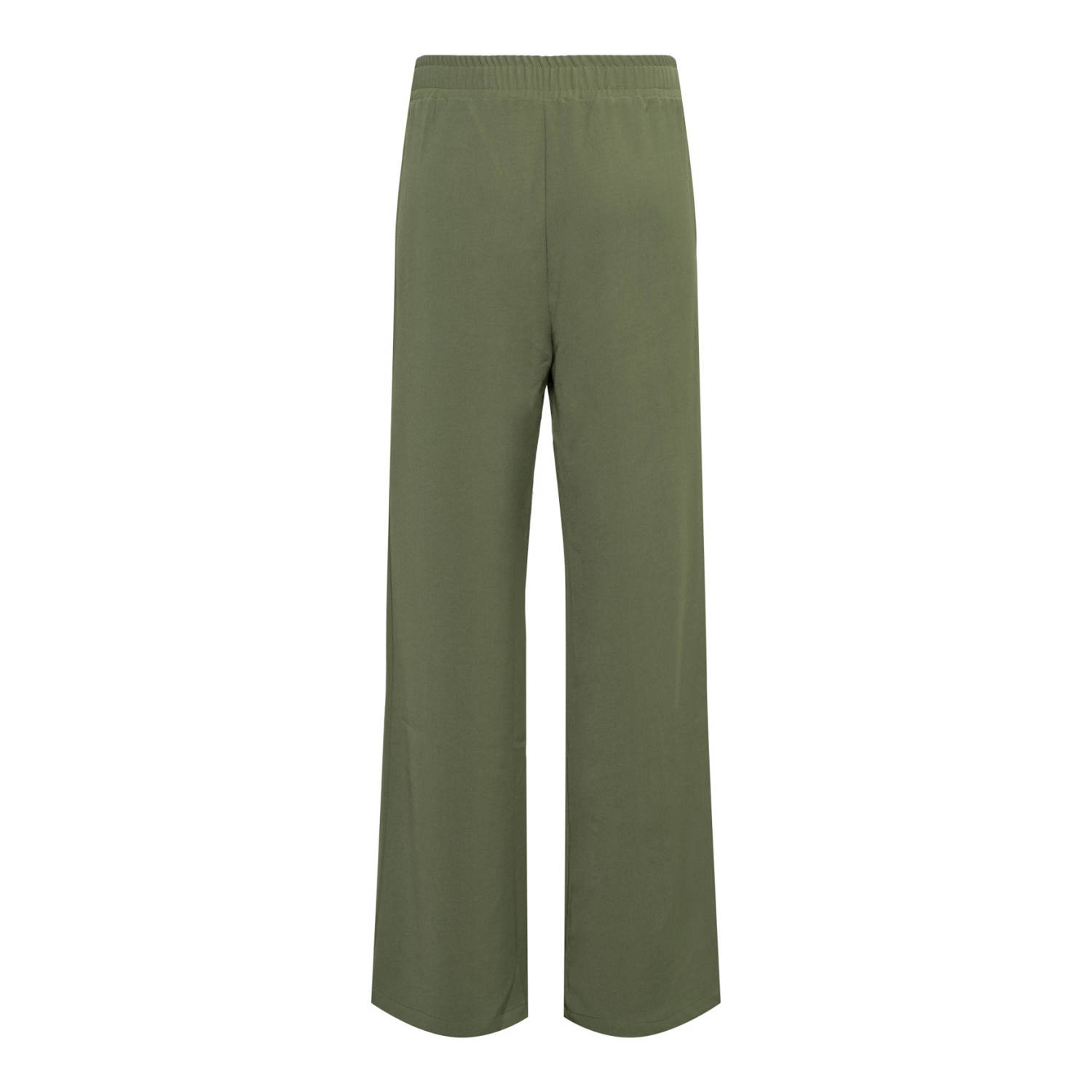 &Co Woman straight regular waist casual broek olijfgroen