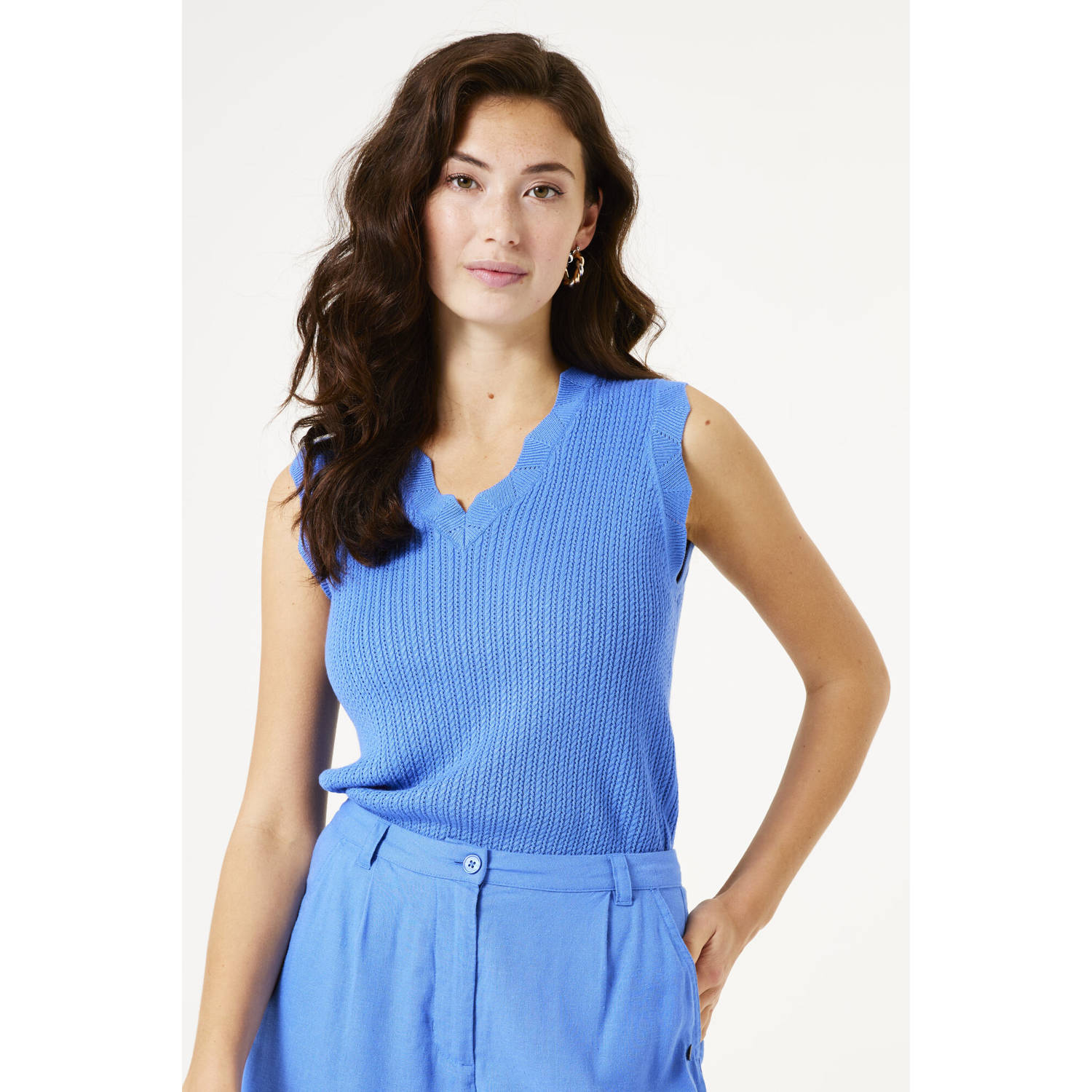 Garcia mouwloze top blauw