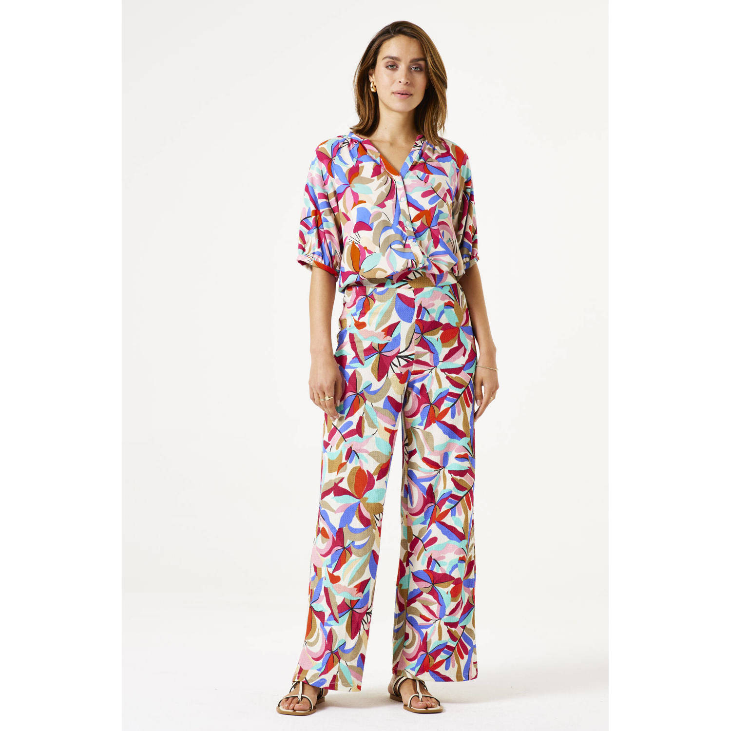 Garcia regular high waist casual broek multi
