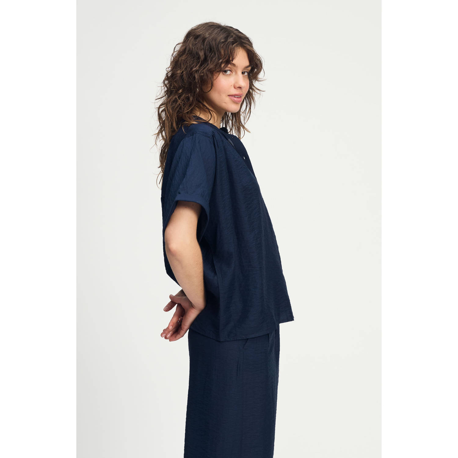 POM Amsterdam blouse donkerblauw