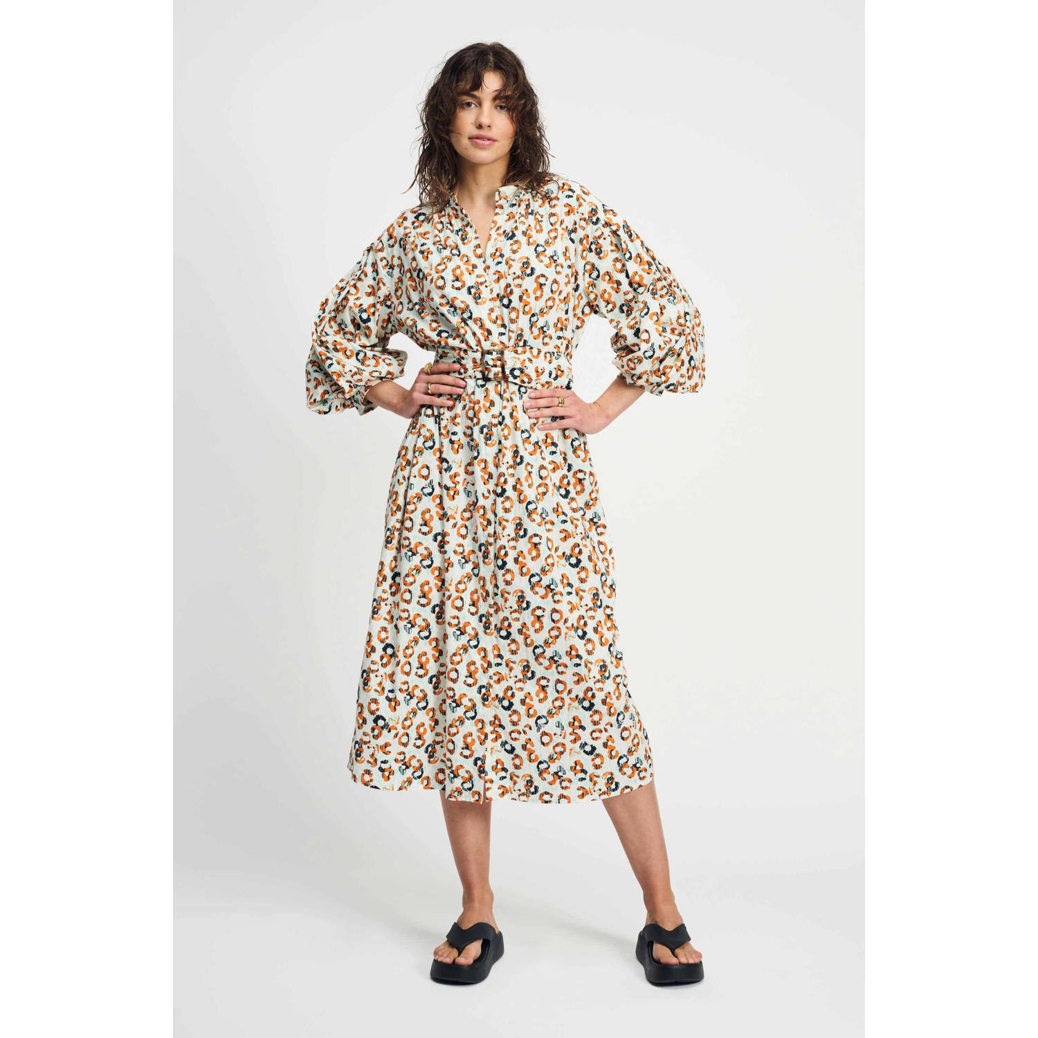 POM Amsterdam maxi jurk oranje