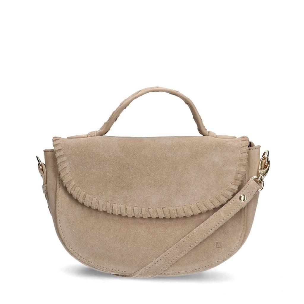 Manfield suede crossbody tas beige
