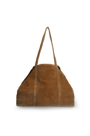 suede shopper cognac